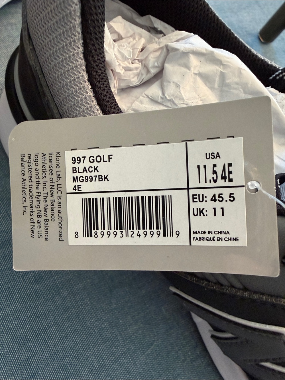 Men’s New Balance 997 Golf shoes-11 1/2 4E- - Picture 4 of 6